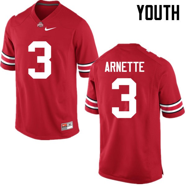 Ohio State Buckeyes #3 Damon Arnette Youth Football Jersey Red OSU48564